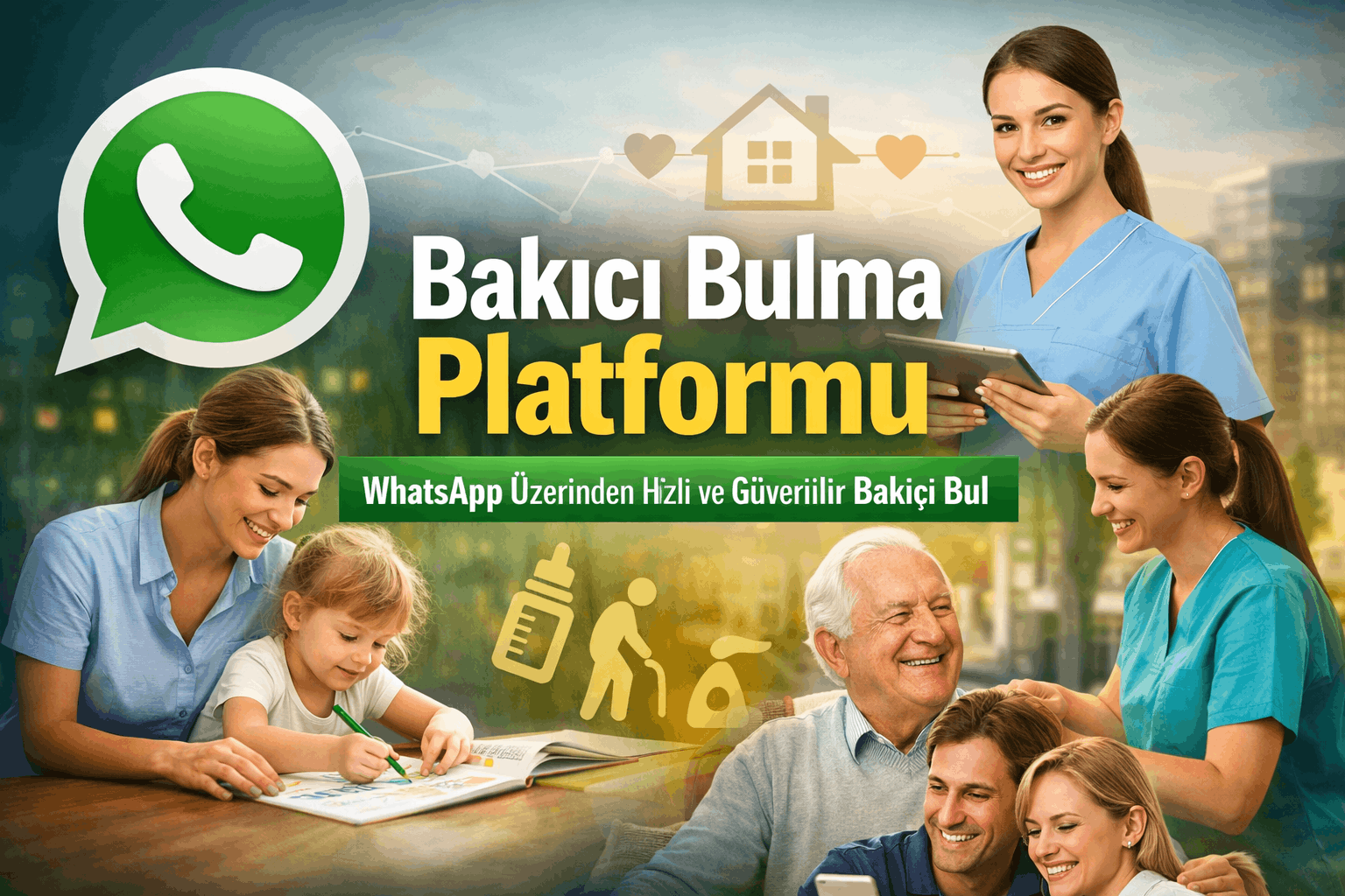 WhatsApp üzerinden çalışan bakıcı bulma platformu ile çocuk bakıcısı, yaşlı bakıcı ve ev yardımcısı bulma sistemi